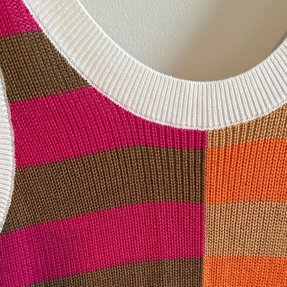 Striped Pink and Orange Sleeveless Dress size L, never worn - Picture 6 of 6